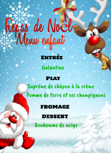 Repas de noël enfant